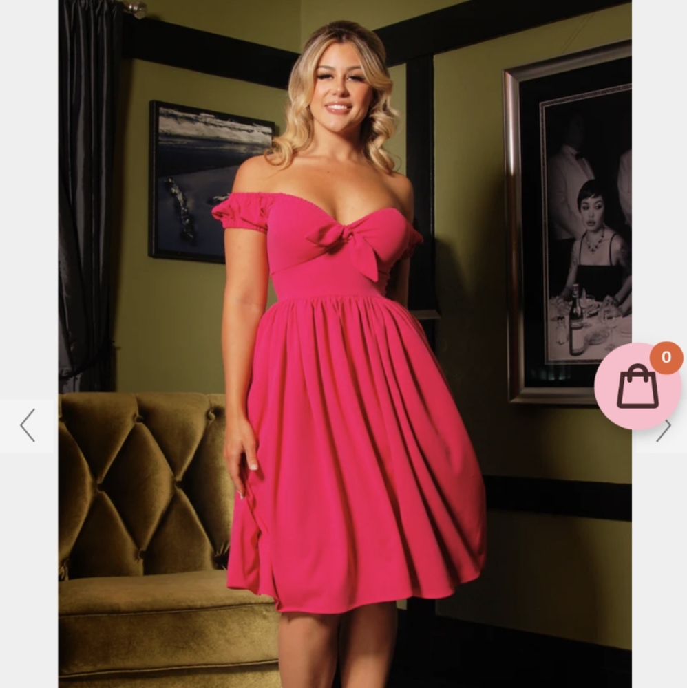 NATALIE DRESS IN FUCHSIA PINK CREPE